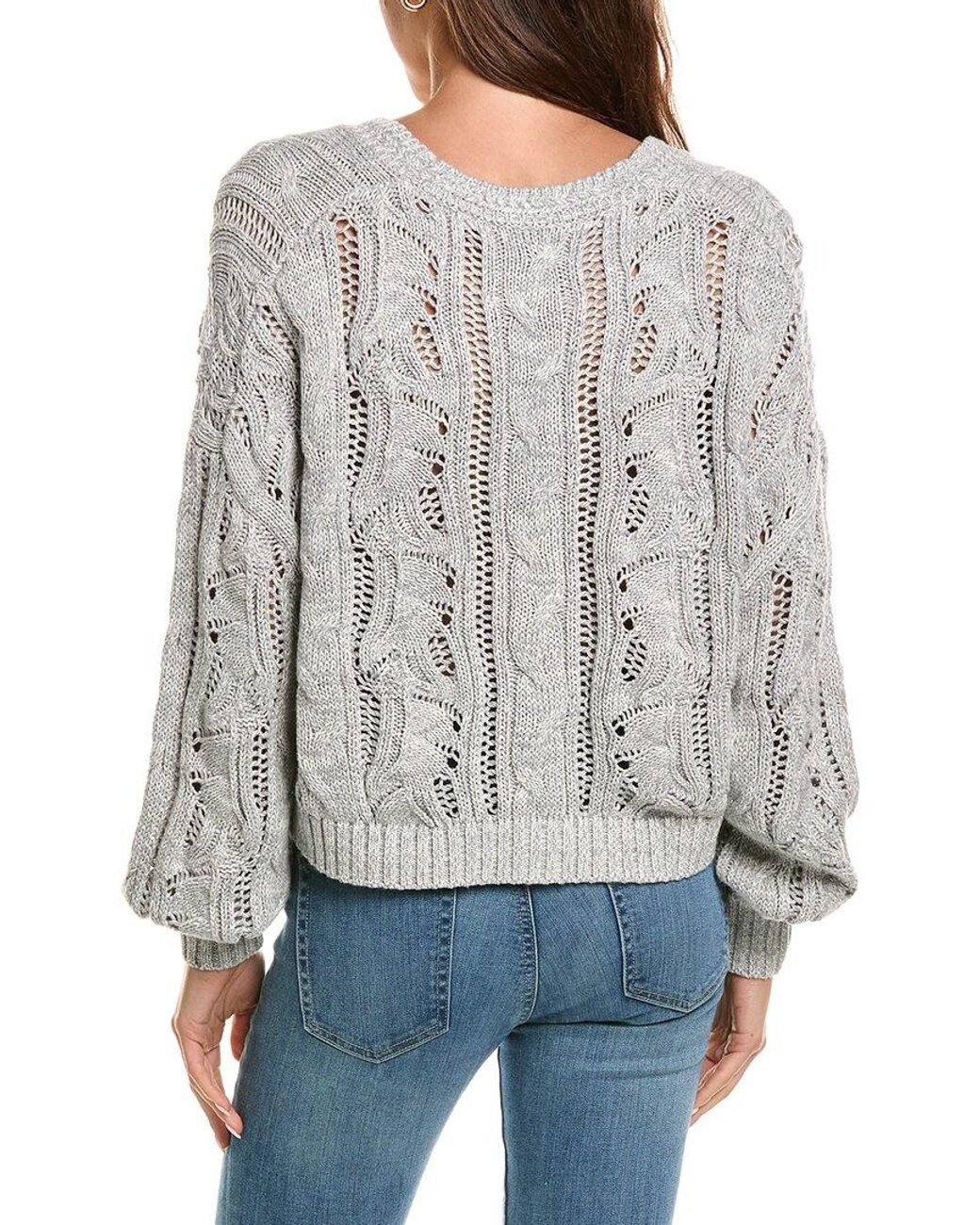 525 America Gray Pretty Cable Cardigan