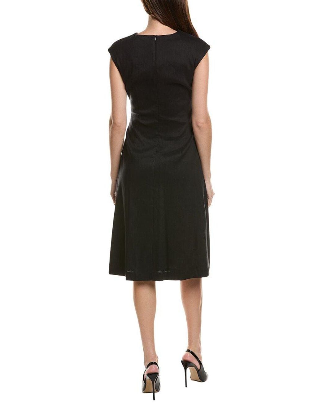 Sara Campbell Black Millicent Linen-Blend Dress