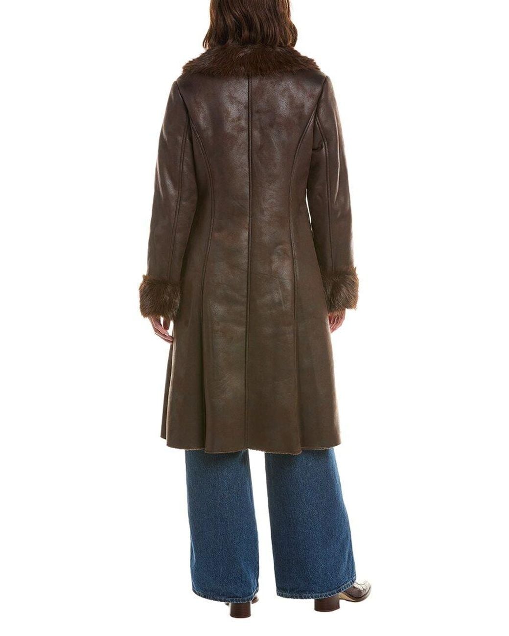 Cece Brown Notch Collar Coat