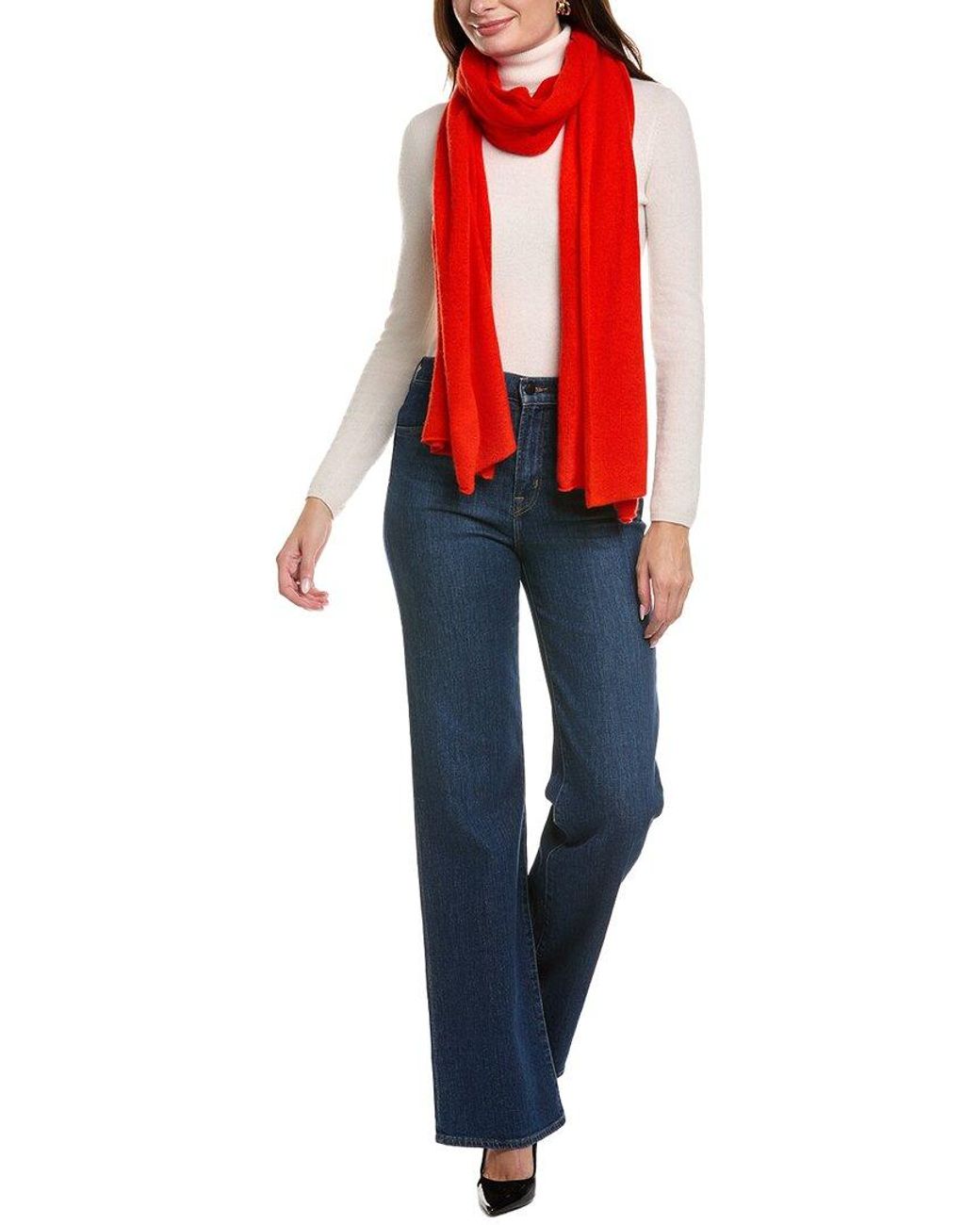 La Fiorentina Red Wool & Cashmere-Blend Travel Wrap