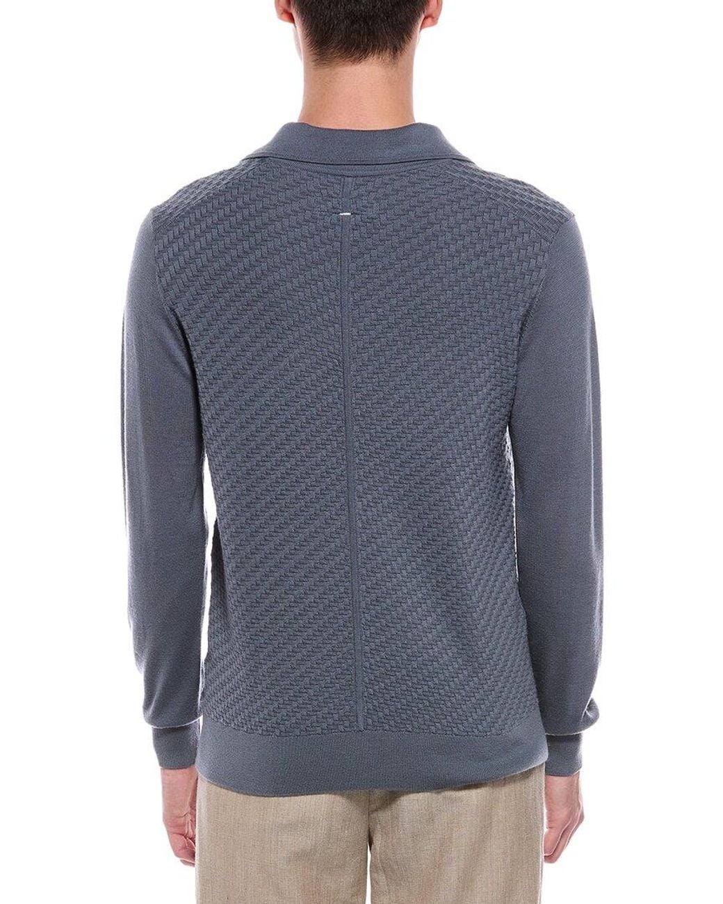 Rag & Bone Blue Charles Wool Polo Shirt for men
