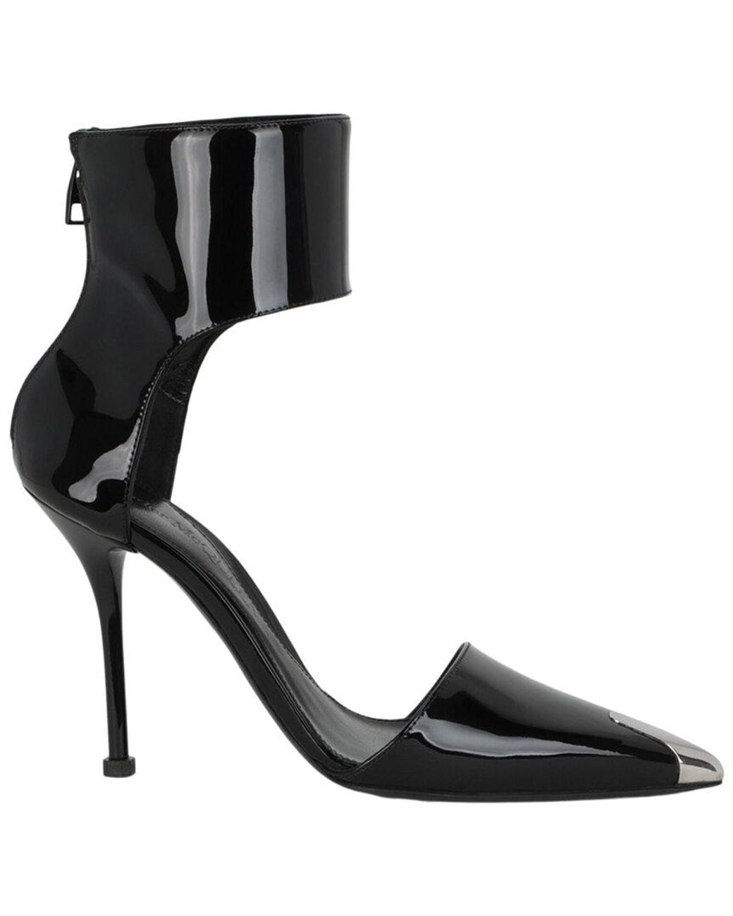 McQueen Black Punk Leather Pump