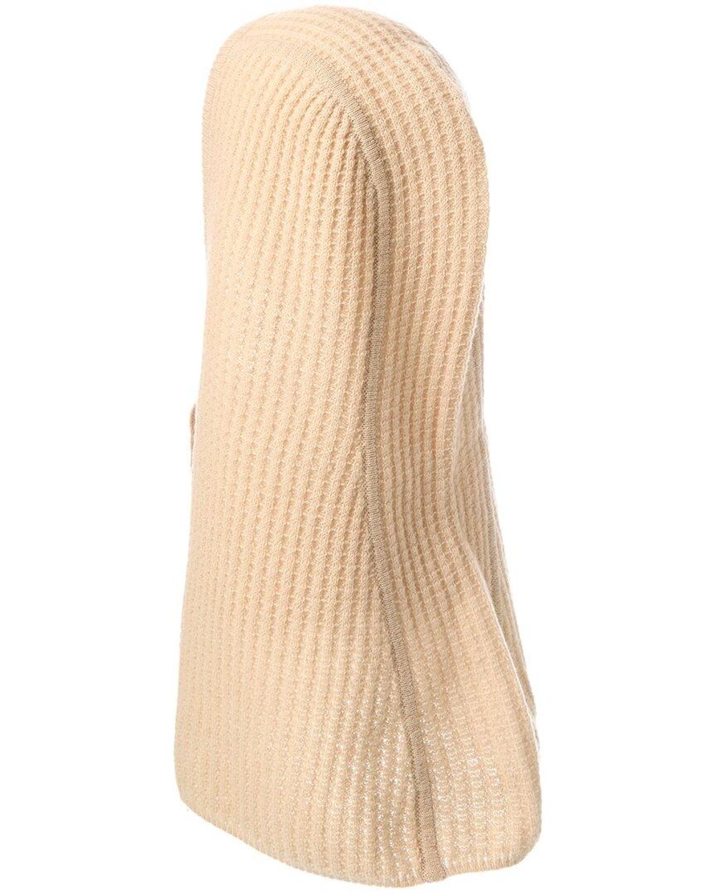 Hannah Rose Natural Waffle Stitch Cashmere Balaclava