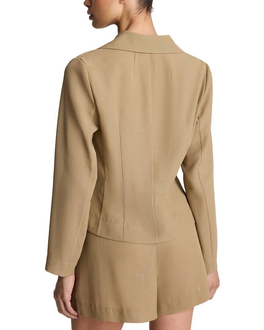 Kenneth Cole Natural Transparent Notch Collar Jacket