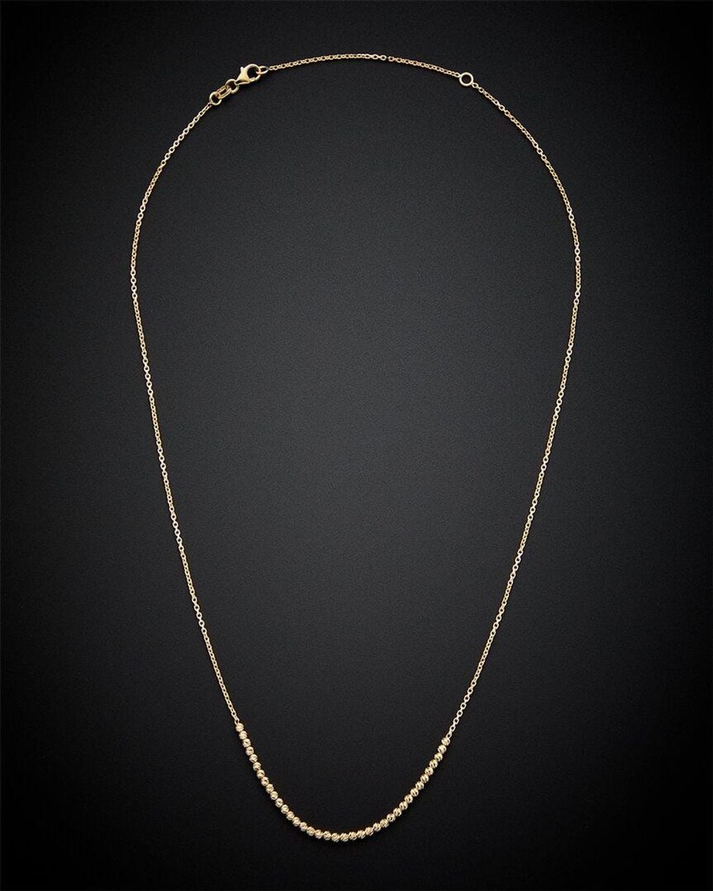 Italian Gold Black 14k Adjustable Necklace