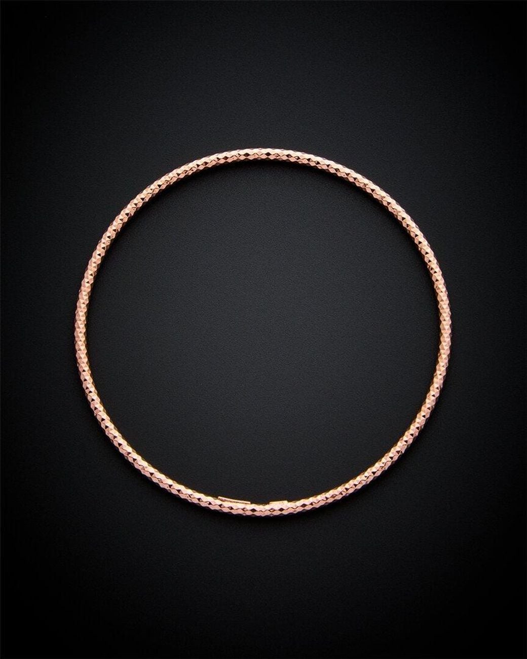 Italian Gold Black 14k Italian Rose Gold Bangle Bracelet