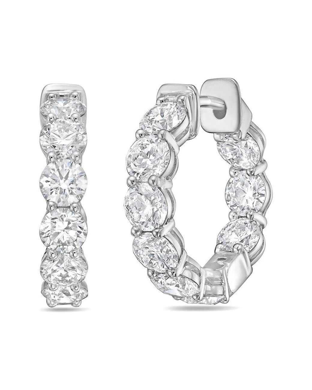 Diana M White 18K 4.05 Ct. Tw. Diamond Hoop Earrings