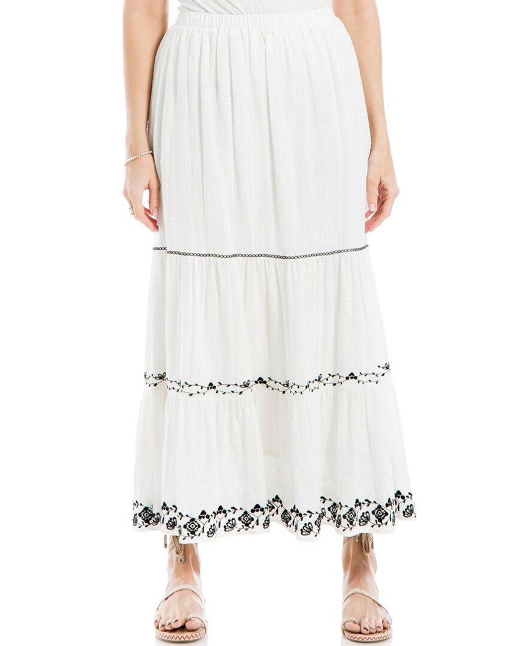 Max Studio Smocked Waist Embroidered Maxi Skirt in White Lyst UK