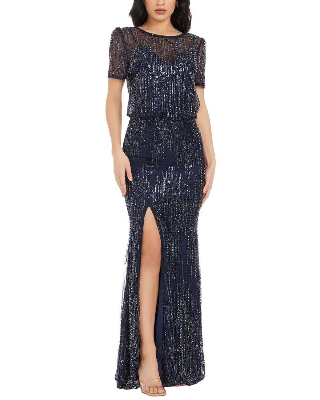 Dress the Population Amanda Mermaid Gown in Blue | Lyst