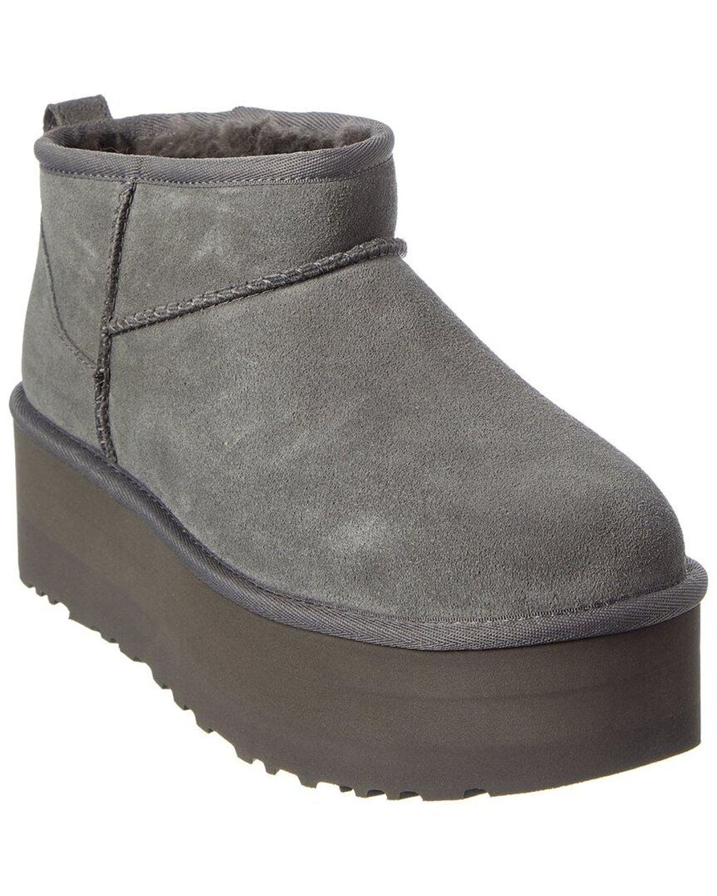 Ugg Gray Classic Ultra Mini Platform Suede Boot