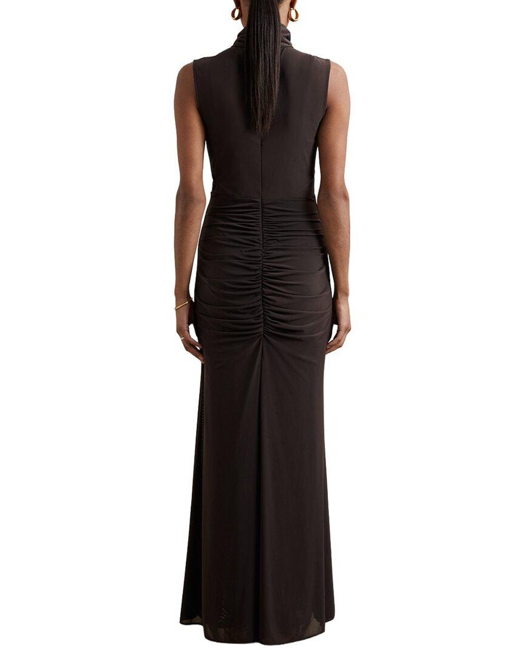 Reiss Purple Daniella Ruched Sleeveless Maxi Dress