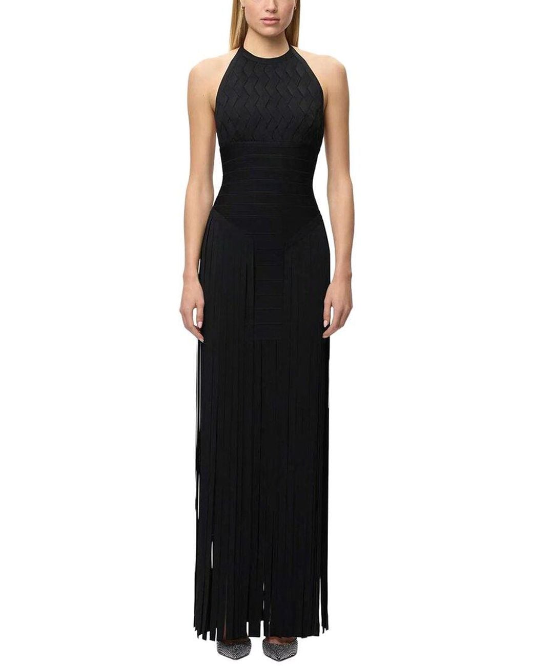 Dilireba Black Sleeveless Solid Maxi Dress