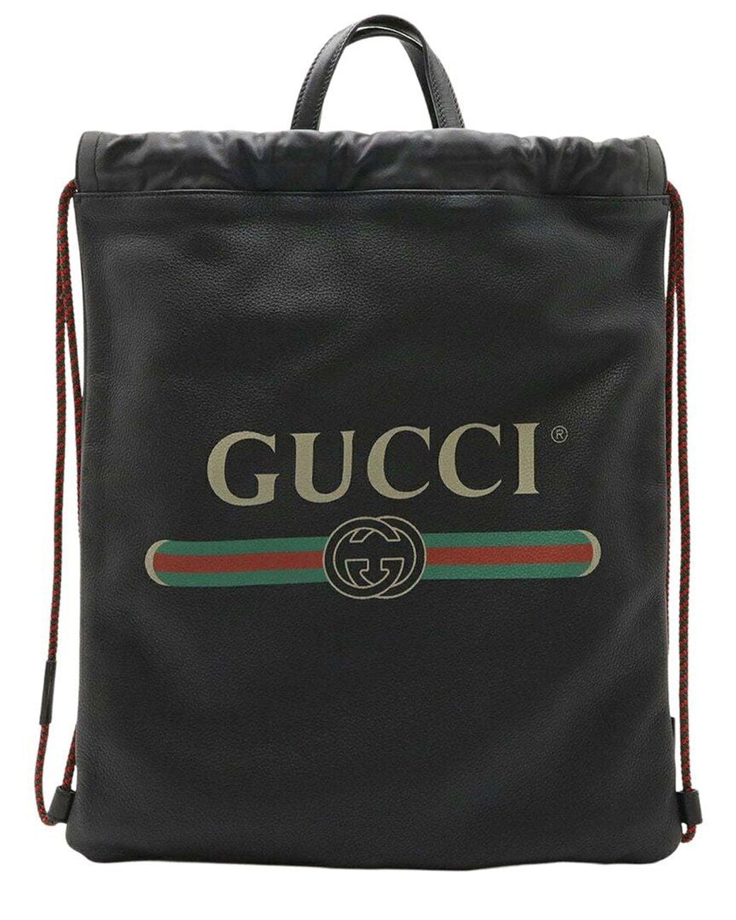 Gucci Black Calfskin Drawstring Backpack (Authentic Pre-Loved)