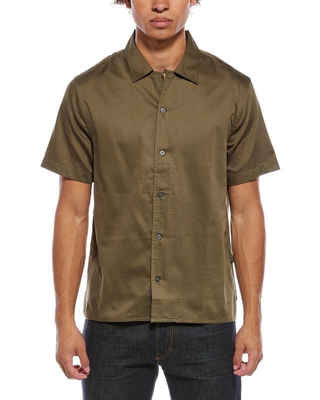 John Varvatos Green Danny Camp Shirt for men