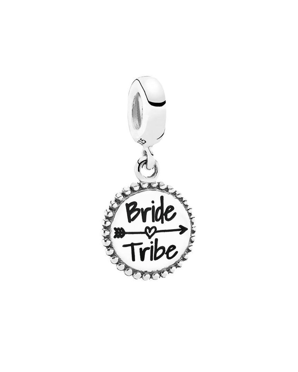 PANDORA Silver & Enamel Bride Tribe Dangle Charm in White | Lyst UK