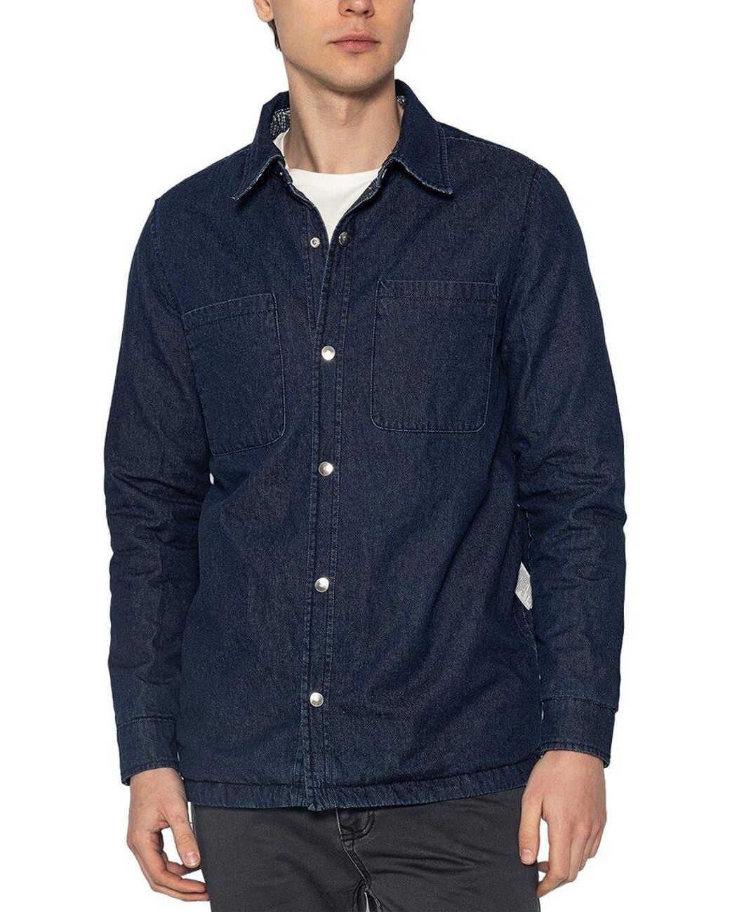 Ron Tomson Blue Shirt Jacket for men