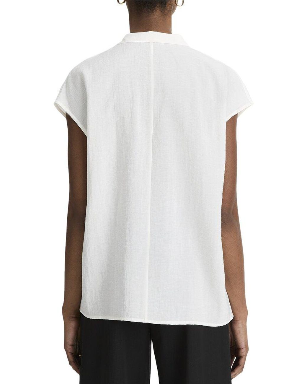Vince White Cap Sleeve Blouse