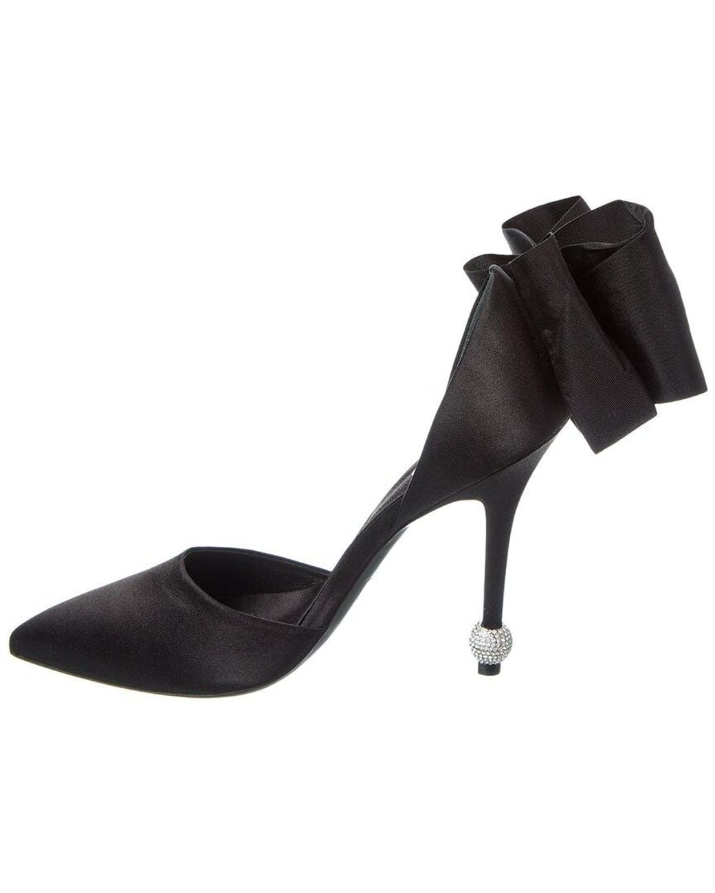 Roger Vivier Black D'Orsay Papillon Satin Pump