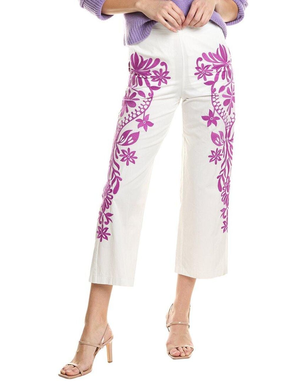 Maje Pink Embroidered Pant