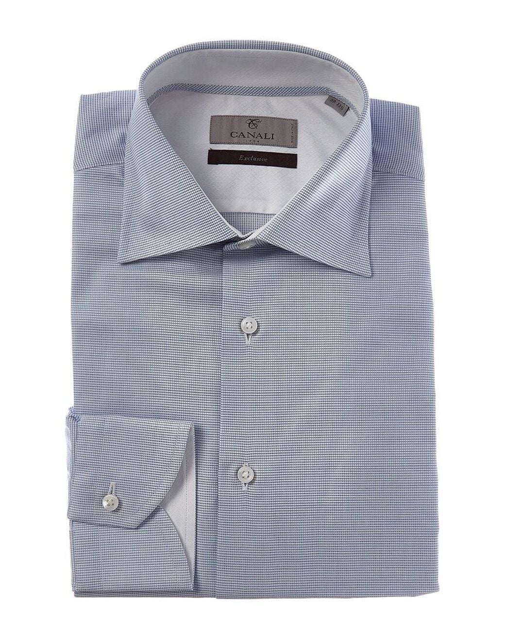 Canali Blue Dress Shirt for men