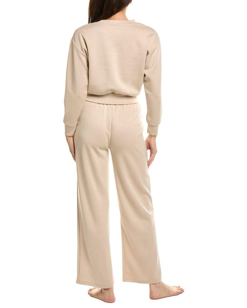 Marion Natural 2Pc Air Scuba Classic Pullover & Pant Set