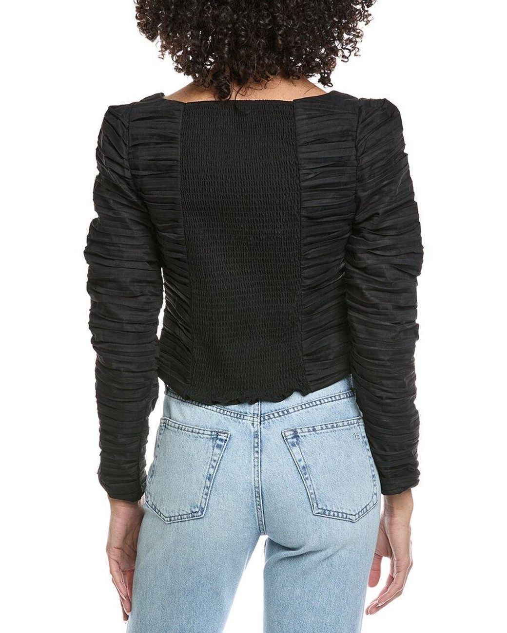 Seraphin Black Pleated Blouse
