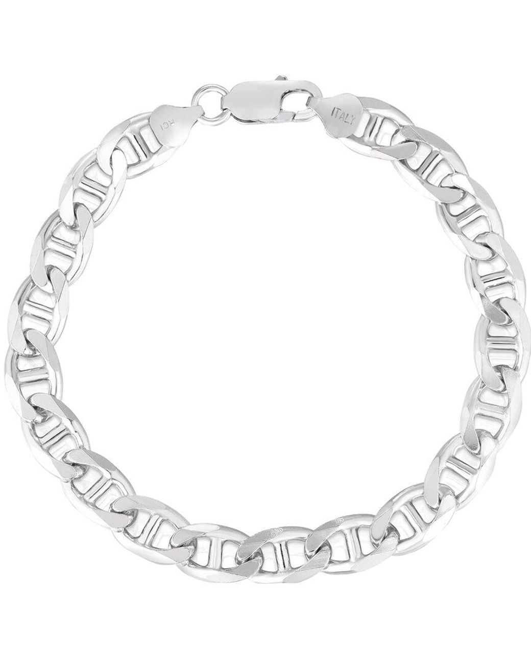 Italian Silver Metallic Mariner Chain Bracelet for men