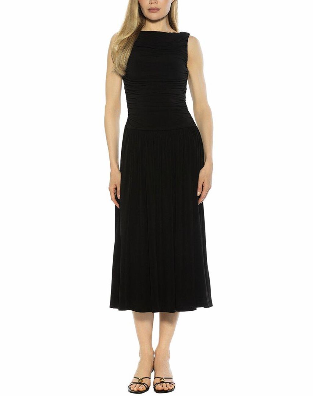 Alexia Admor Black Lumi Portrait Neck Maxi Dress