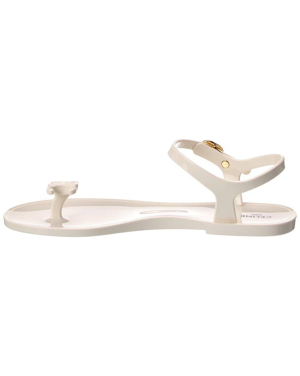 Céline White Triomphe Jelly Sandal
