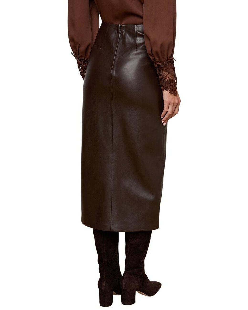 L'Agence Black Lilou Twist Front Skirt