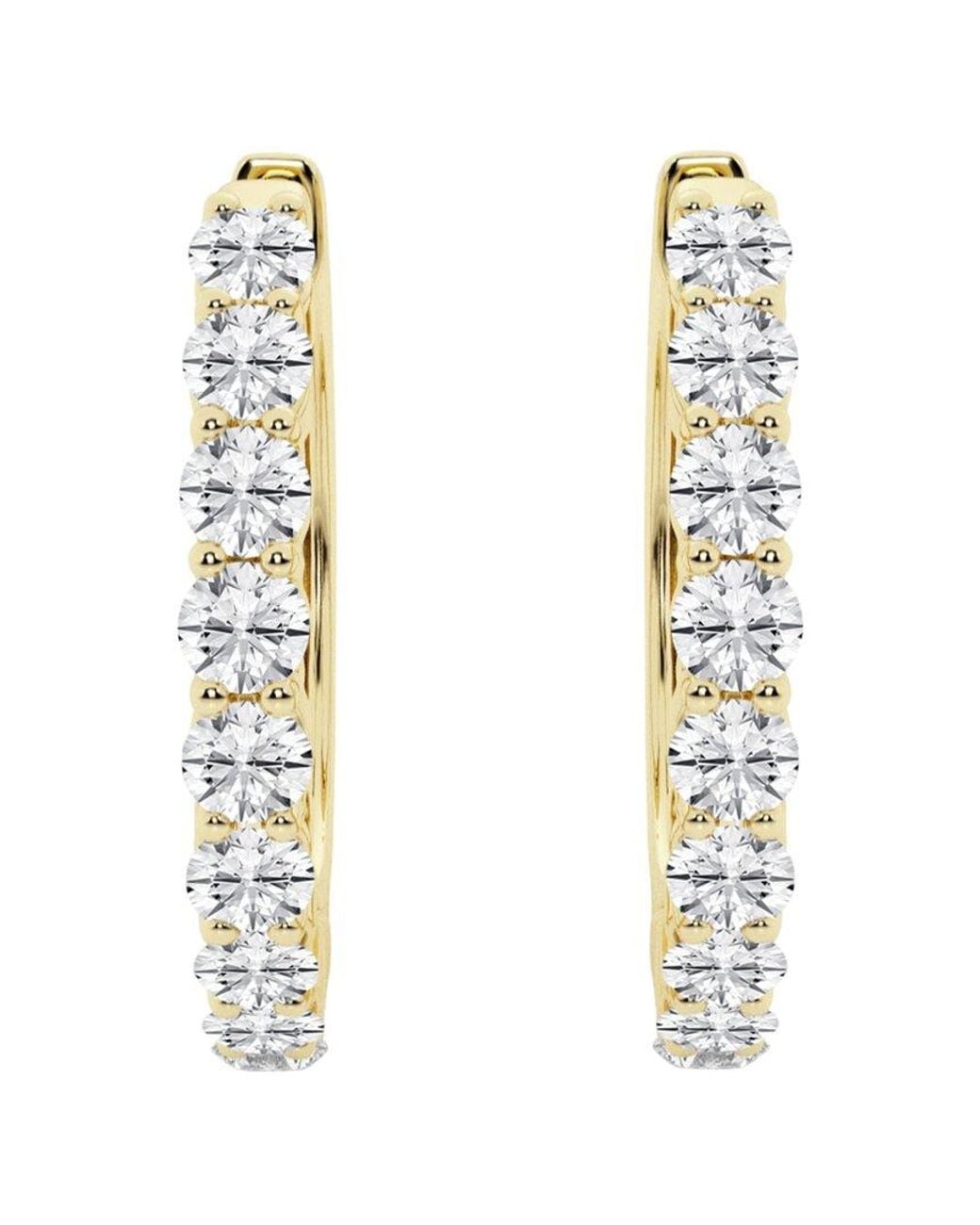 Lab Grown Diamonds Metallic 14k 1.00 Ct. Tw. Lab Grown Diamond Classic Hoops