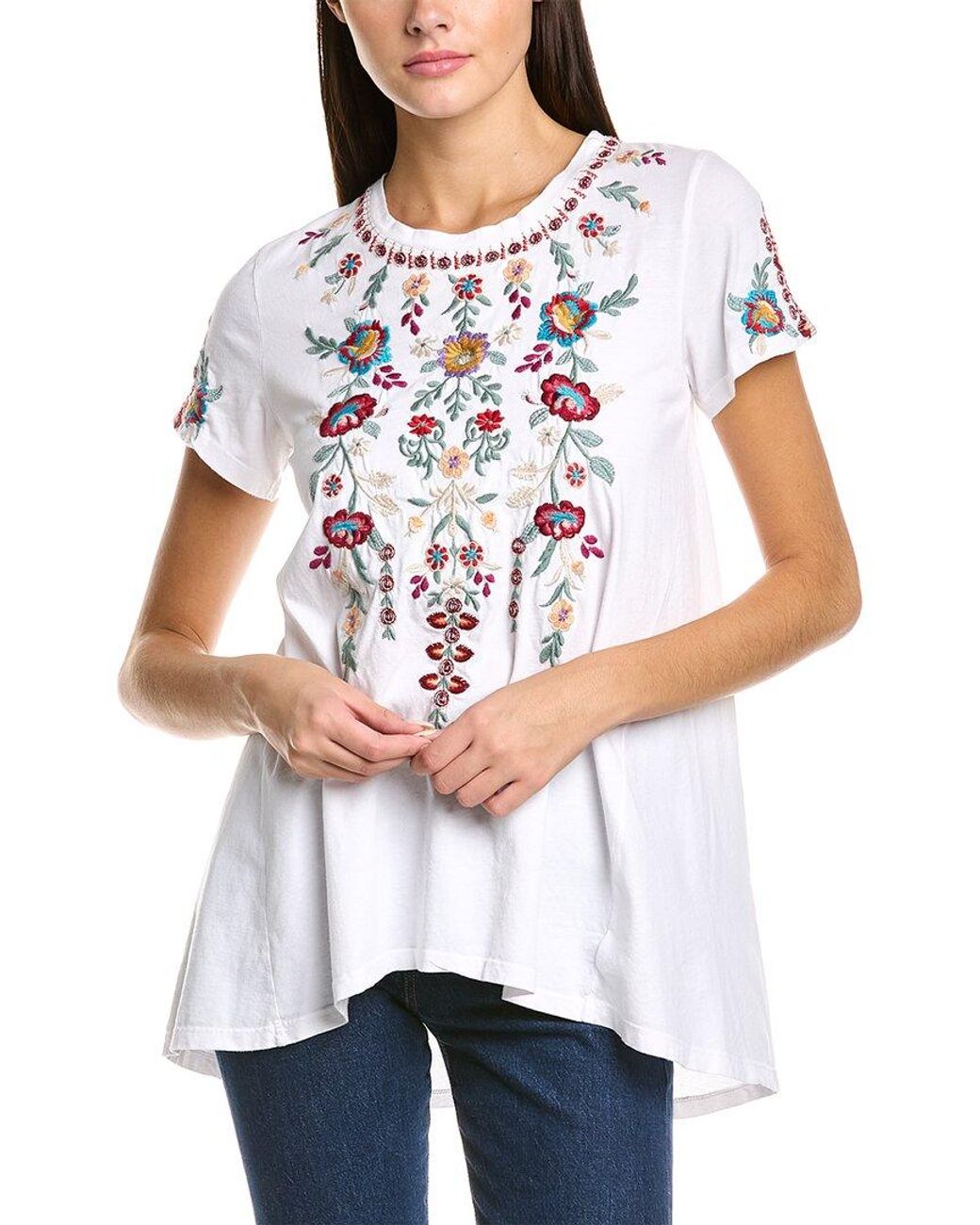 Johnny Was Nya Tunic T-shirt in White | Lyst