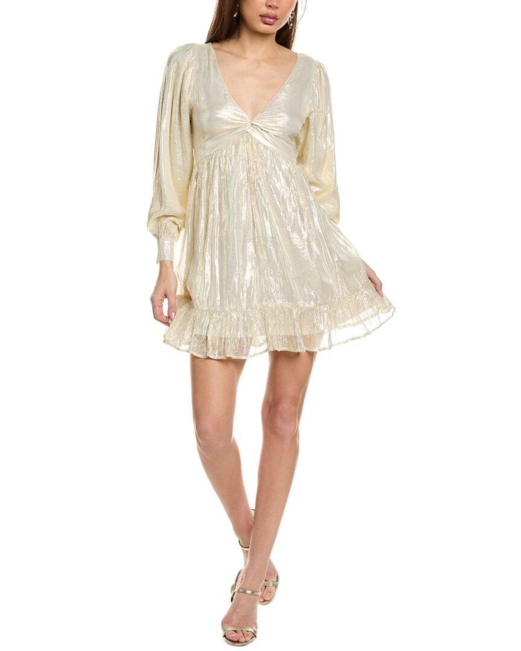 Saltwater Luxe Natural Lurex Mini Dress