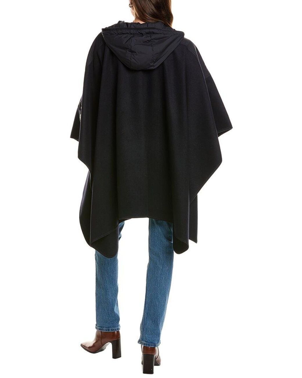 Moncler Black Wool-Blend Cape