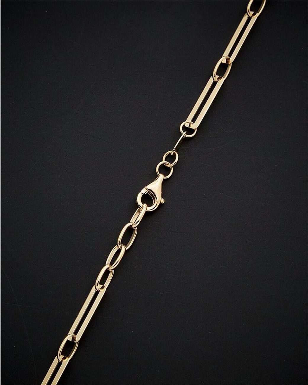 Italian Gold Black 14k Polished Paperclip Necklace