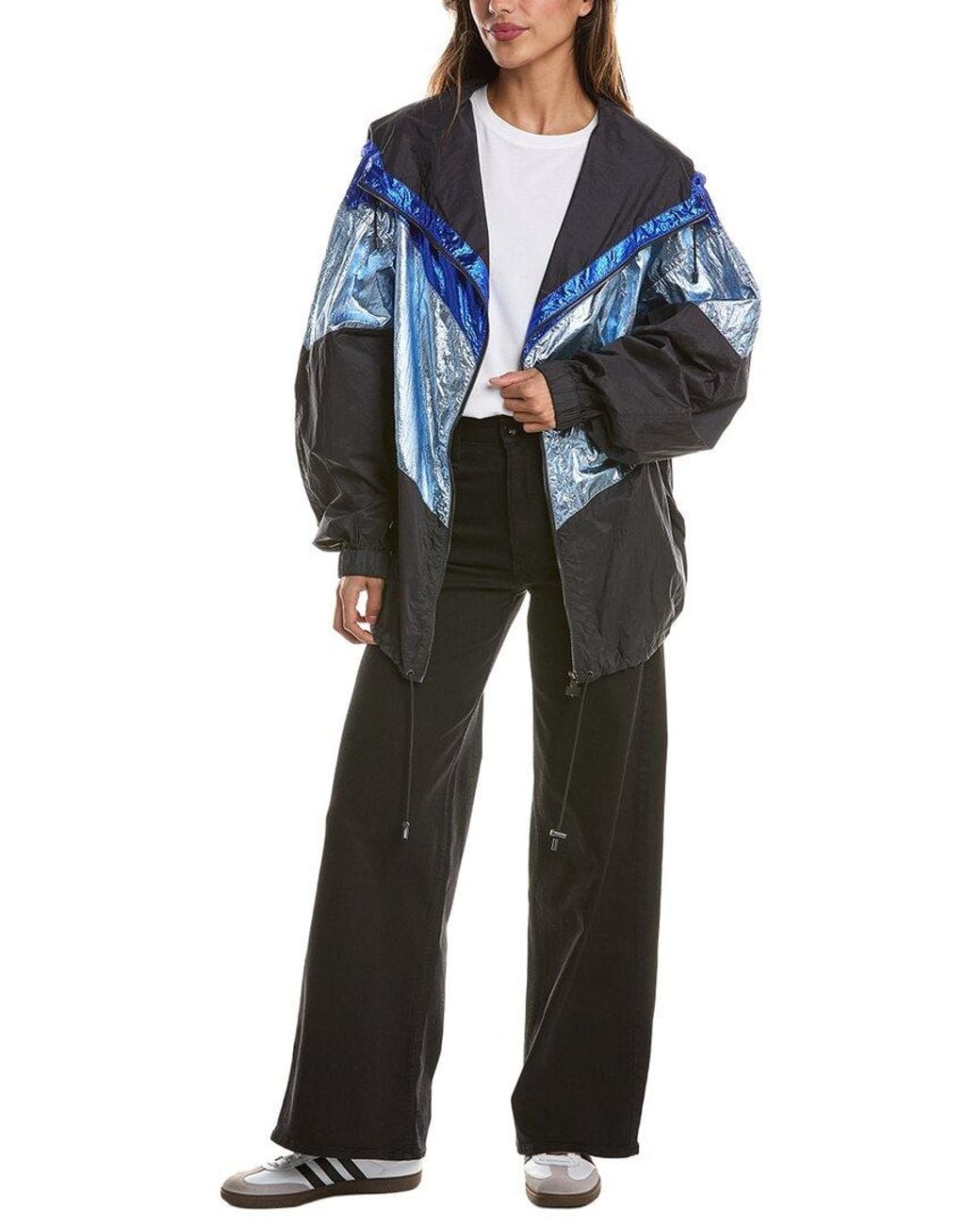 Isabel Marant Blue Metallic Windbreaker Jacket