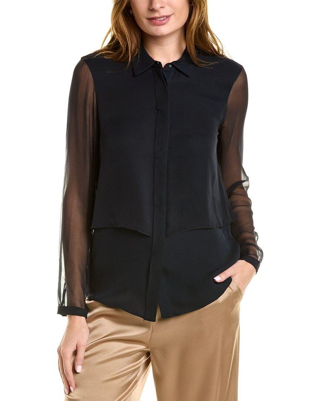elie tahari silk sleeveless blouse