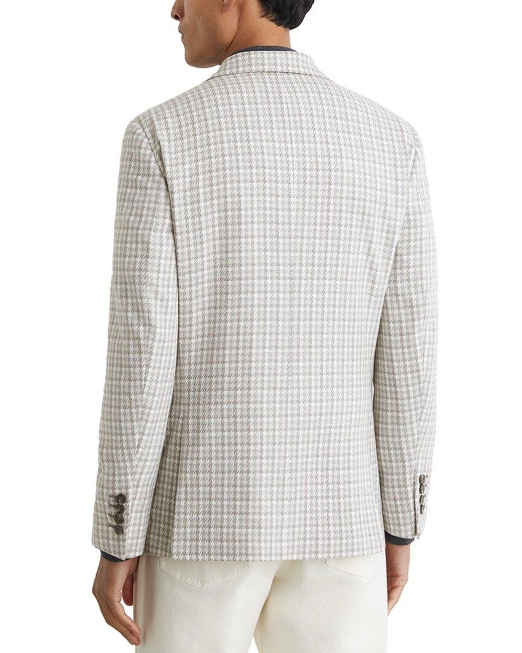 Reiss Gray Canty Notch Dogtooth Formal Jacket for men