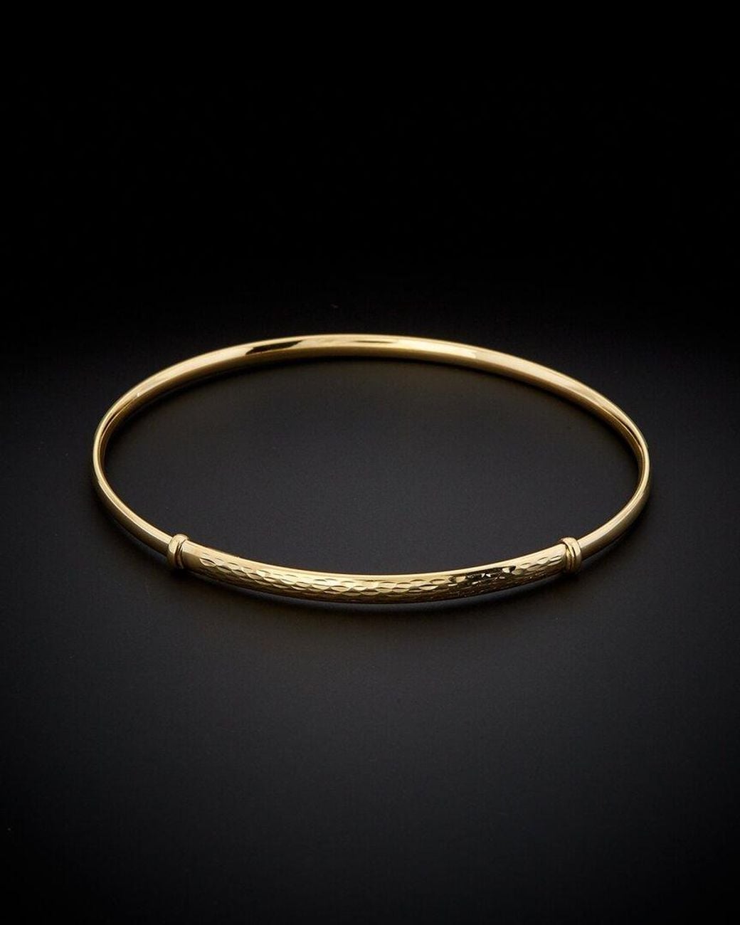 Italian Gold Black 14K Bangle Bracelet