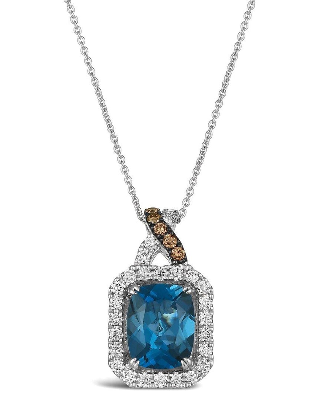 Le Vian Blue Le Vian 14K 2.96 Ct. Tw. Diamond & Topaz Pendant Necklace