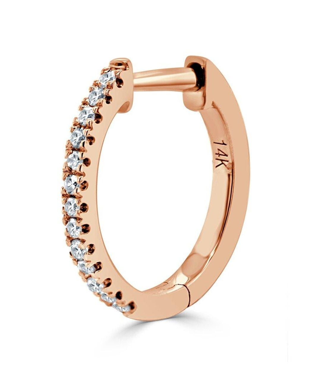 Sabrina Designs White 14K Rose 0.05 Ct. Tw. Diamond Single Huggie Earring