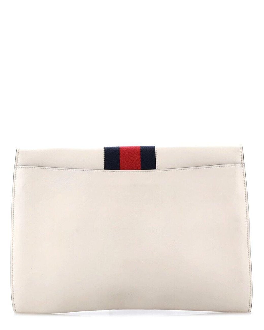 Gucci Natural Leather Sylvie Clutch Maxi (Authentic Pre-Loved)