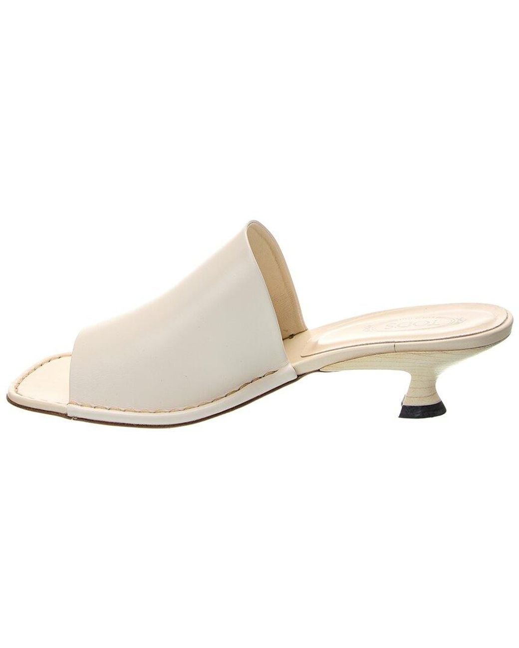 Tod's White Leather Mule