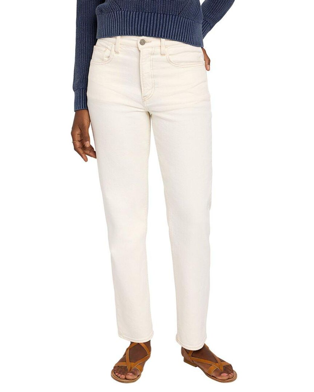 Faherty Brand White Denim Slim Straight
