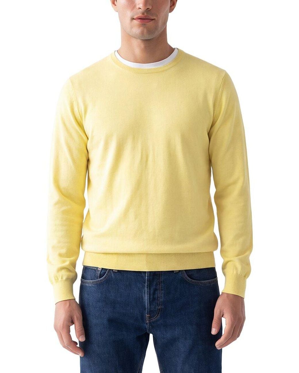 Gran Sasso Yellow Wool Crewneck Sweater for men