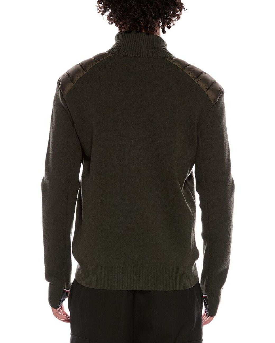 Moncler Black Wool-Blend Cardigan for men