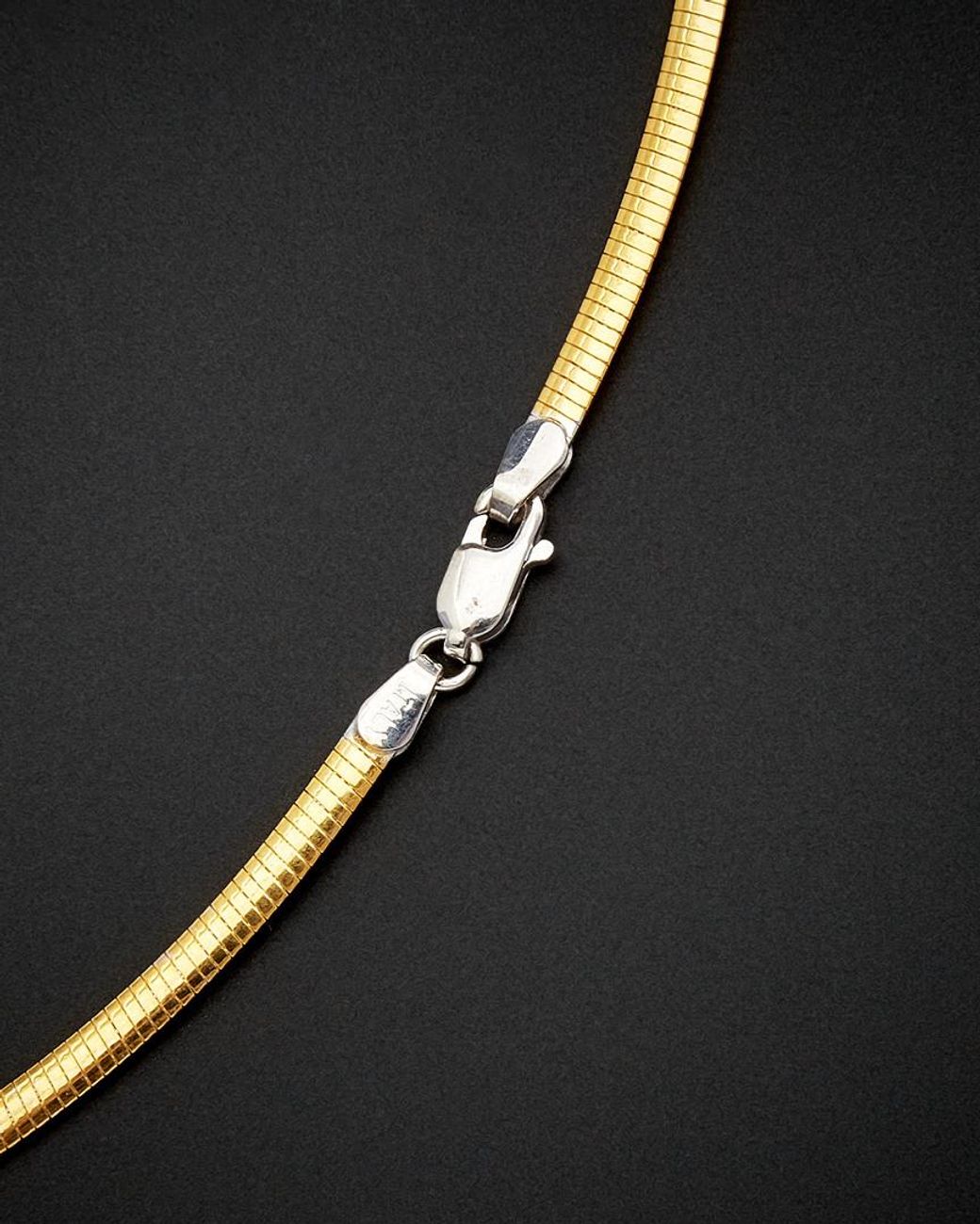 Italian Gold Black 14k Two-tone Reversible Necklace