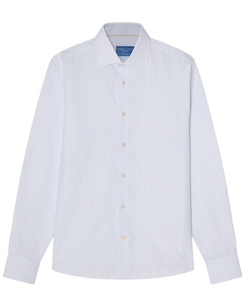 Robert Talbott White Reynolds Dobby Stripe Shirt for men