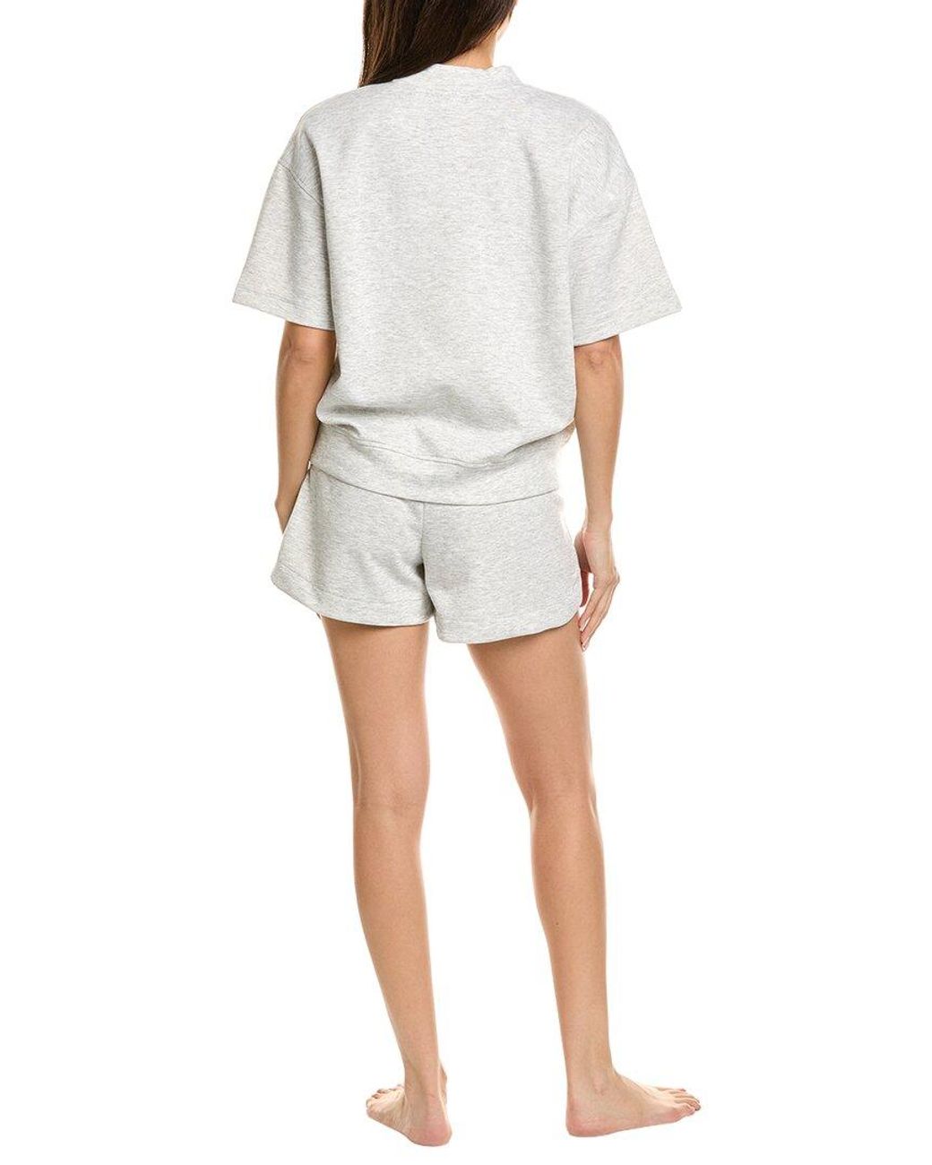 Marion White 2Pc Banded T-Shirt & Short Set