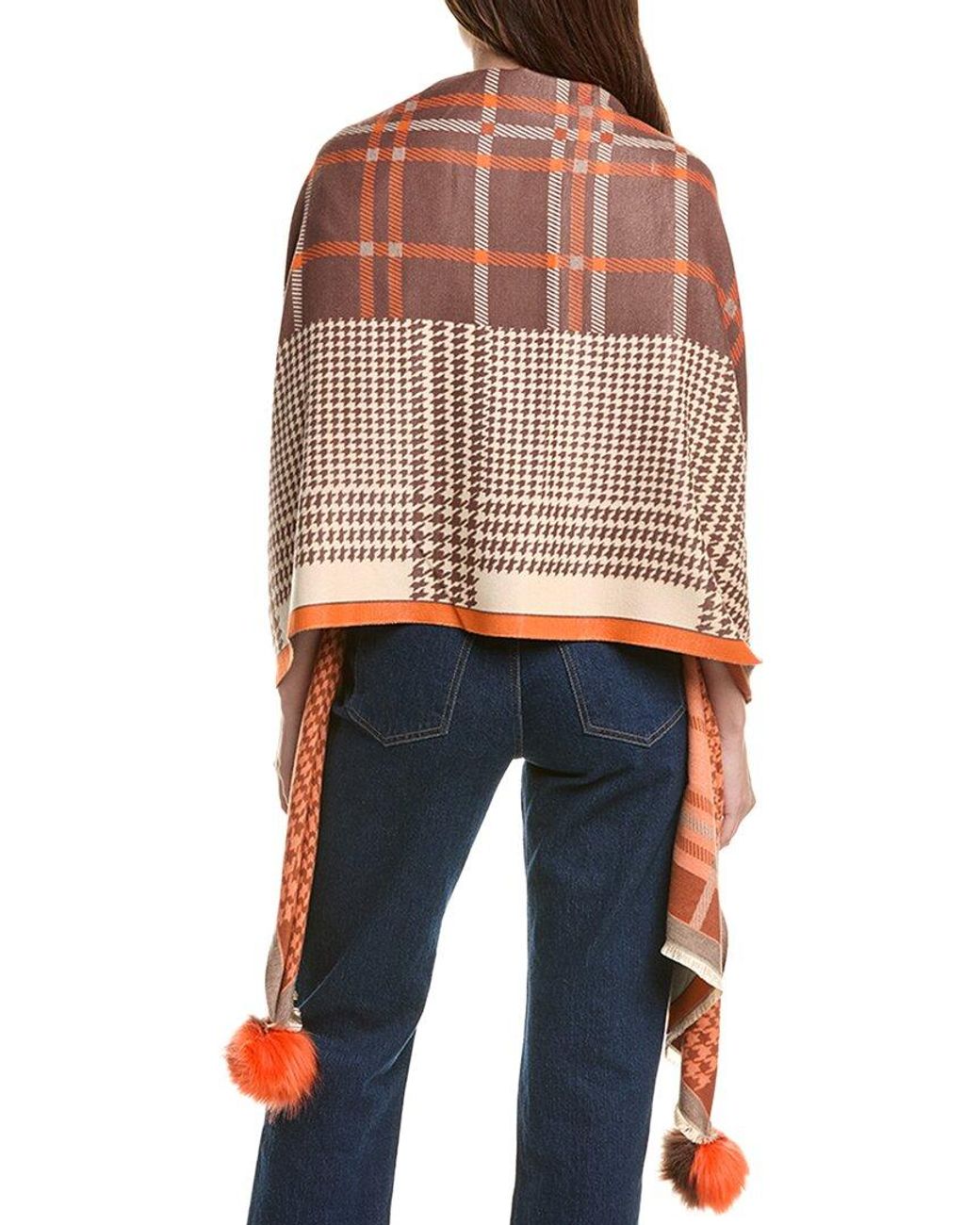 La Fiorentina Orange Houndstooth Wrap
